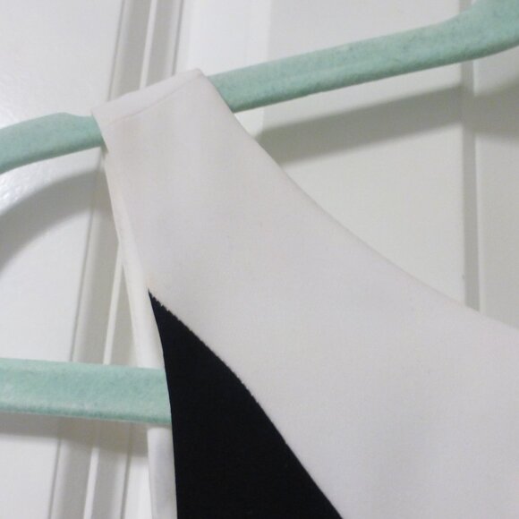 BEBE black, white and blue colour block dress with lace accent - Picture 4 of 14